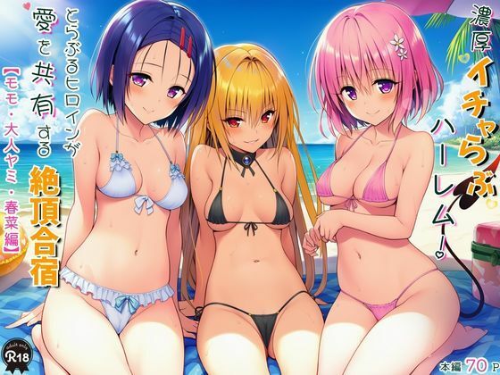 濃厚イチャらぶハーレム！とらぶるヒロインが愛を共有する絶頂合宿【モモ・大人ヤミ・春菜編】｜Velvet House❤【水着】